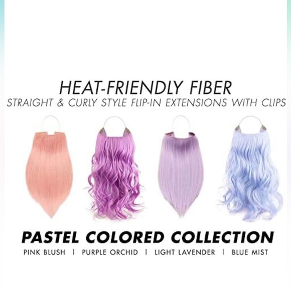 "HIDDEN HALO" CURLY - 18" HEAT-FRIENDLY SYNTHETIC EXTENSIONS (Purple Orchid) - Picture 5 of 8